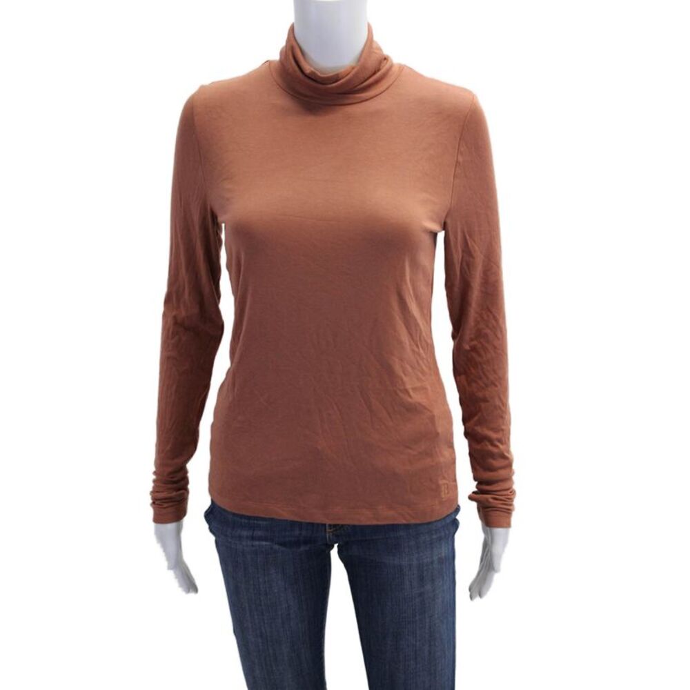 Sweaty Betty Women's Turtleneck Long Sleeves Active Wear Top Brown Size S